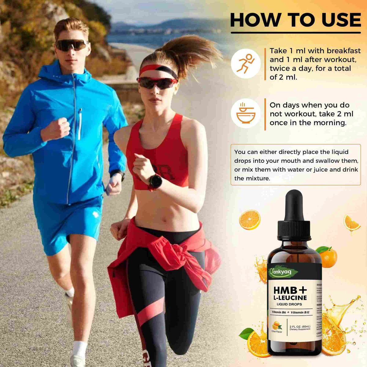 HMB + Leucine Drops with B6 & B12 — how to use