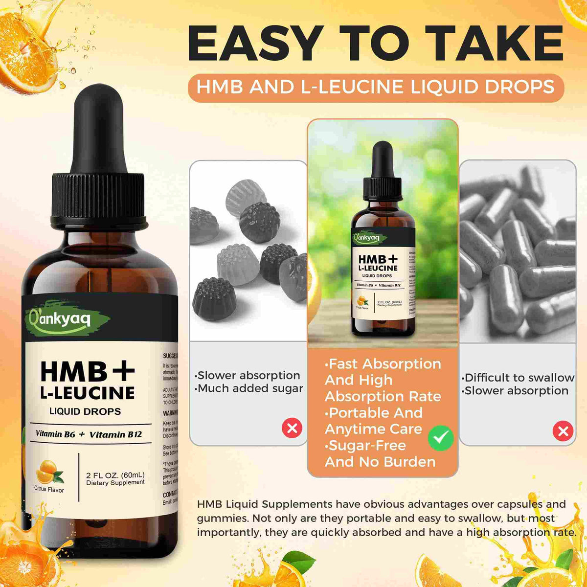 HMB + Leucine Drops with B6 & B12 — form comparison chart