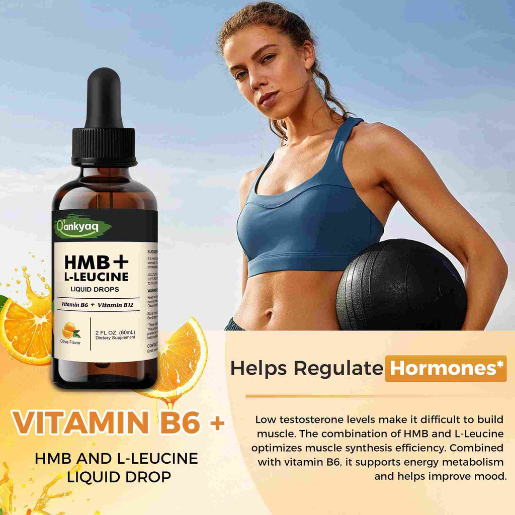 HMB + Leucine Drops with B6 & B12 — packaging detail