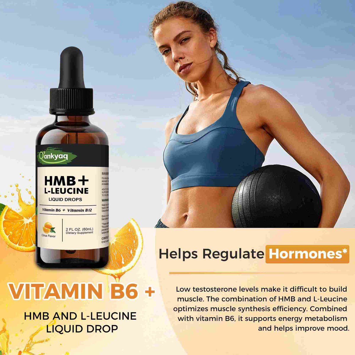 HMB + Leucine Drops with B6 & B12 — packaging detail